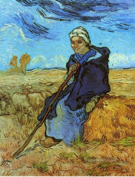 Vincent Van Gogh Painting - La pastora según Millet Vincent van Gogh